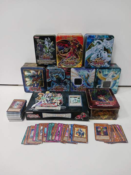 Yu-Gi-Oh! Trading Cards in Tin Boxes 9pc Box Lot image number 1