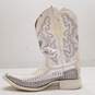 White Diamonds Boots White Rhinestone Leather Croc Embossed Western Boots Men's Size 7.5 M image number 2