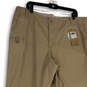 NWT Womens Beige Flat Front Pockets Stretch Straight Leg Chino Pants Sz 18 image number 3