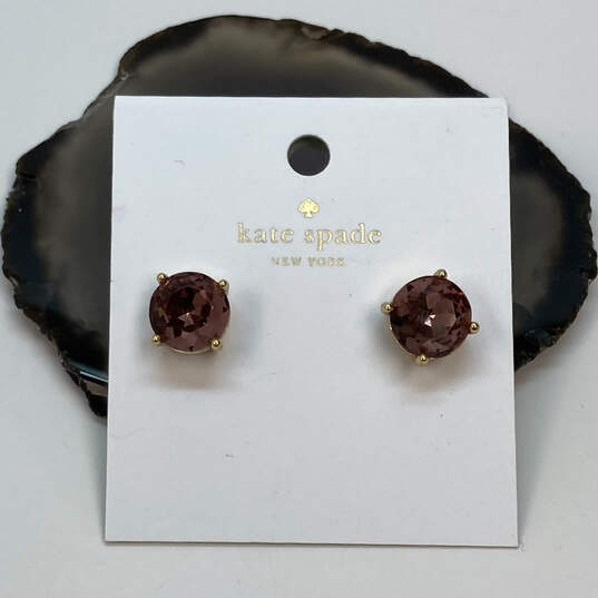Designer Kate Spade New York Gold-Tone Crystal Gumdrop Stud Earrings image number 1