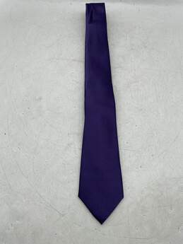 Mens Purple Keeper Loop Adjustable Casual Pointed Neck Tie W-0551603-F-01