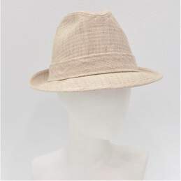 VTG Dobbs Fifth Avenue Men's Sandy Beige Tweed Fedora Hat w/ Feather Detail SZ 7 1/8