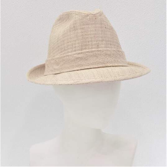 VTG Dobbs Fifth Avenue Men's Sandy Beige Tweed Fedora Hat w/ Feather Detail SZ 7 1/8 image number 1