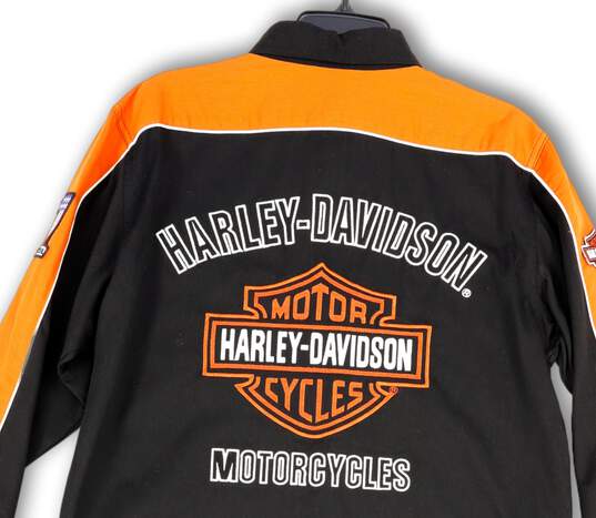 NWT Mens Black Orange Harley-Davidson Motorcycles Button-Up Shirt Size M image number 4