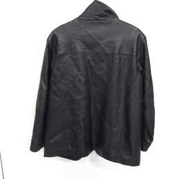 Knightsbridge Men's Black Long Genuine Leather Button Up Jacket Size M alternative image