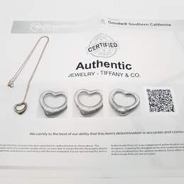Tiffany & Co ELSA Peretti Sterling Silver Authentic Open Heart Pendant Necklace W/COA 3.3g alternative image