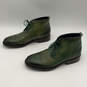 Mens Green Leather Cap Toe Lace-Up Classic Ankle Chukka Boots Size 10.5 image number 5