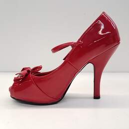 Pin Up Couture Cutiepie Red Heels Women's Size 8 alternative image