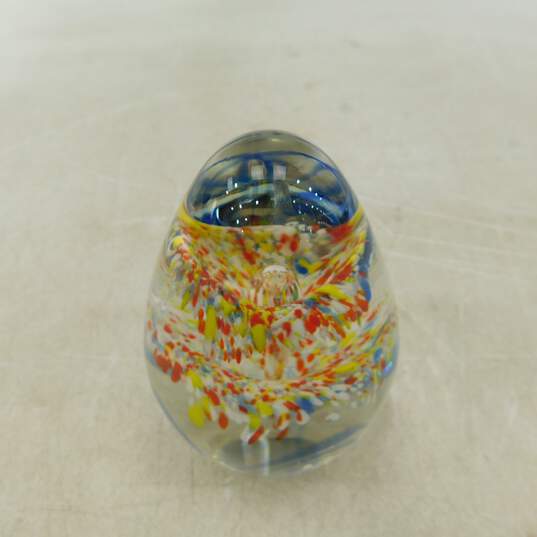 Vintage Murano Style Art Glass Multicolor Paperweight image number 3