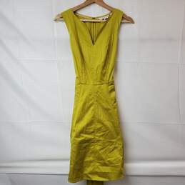 Boden Glorious British Style V-Neck Sleeveless Green Midi Dress Women's 4R