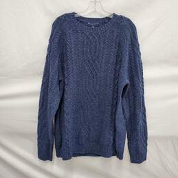 Brooks Brothers Italian Yarn MN's Merino Wool Crewneck Blue Sweater Size XL