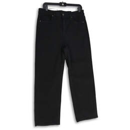 NWT Womens Black High Rise 5-Pocket Design Straight Leg Jeans Size 10R