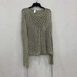 Maurices Womens Gray Woven Knitted Long Sleeve Pullover Sweater Size Medium