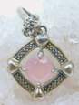 Sterling Silver Monet Rose Quartz Romantic Heart Charm Pendants 18.5g image number 2