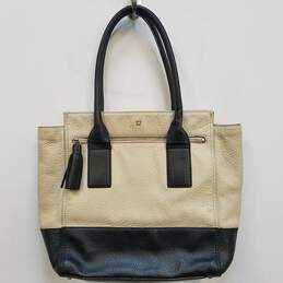Kate Spade Southport Avenue Linda Tote Pebbled Leather Black Cream Large Tote Bag Handbag