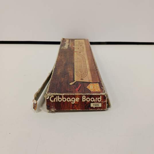 Vintage Cribbage Game Board in Original Box image number 2