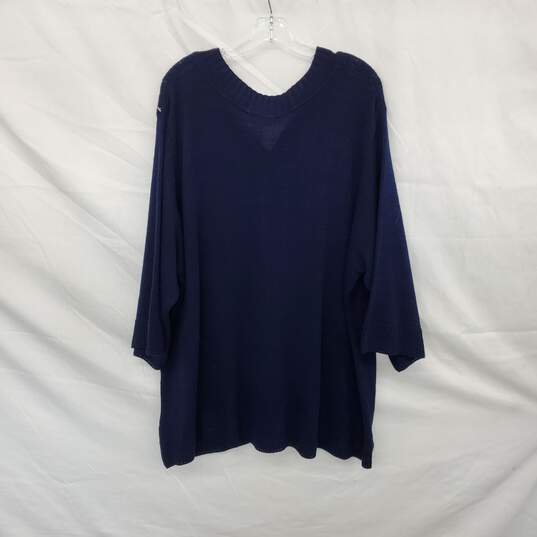 Liz & Me Navy Blue Open Knit Pullover Sweater WM Size 3X NWT image number 2