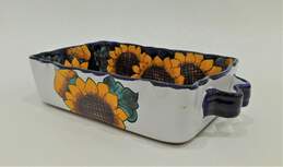 Talavera Sunflower Festive 7x10 Inch 3 Inch Mexican Pottery Pan Serving
