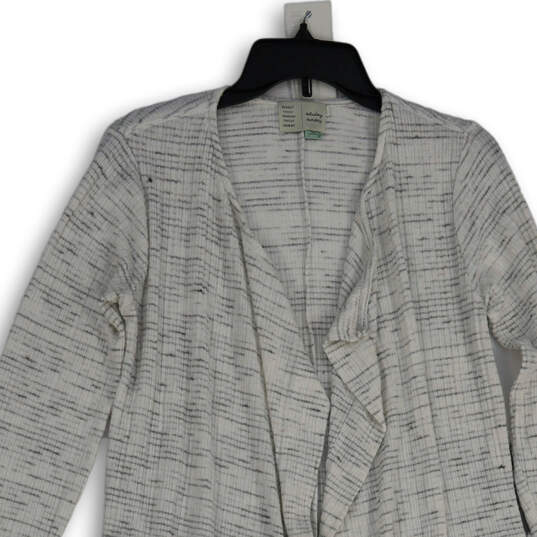 Womens Gray White Space Dye Long Sleeve Open Front Cardigan Sweater Size M image number 3