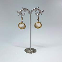 Designer Robert Lee Morris 925 Sterling Silver Gold-Tone Hook Dangle Earrings