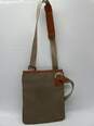 Michael Kors Womens Beige Brown Monogram Adjustable Strap Crossbody Bag image number 2