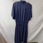 Jack Mulqueen Blue Silk Collared Maxi Dress Size 10 image number 2