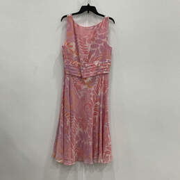 NWT Womens Pink Floral V-Neck Sleeveless Side Zip Fit & Flare Dress Size 16 alternative image
