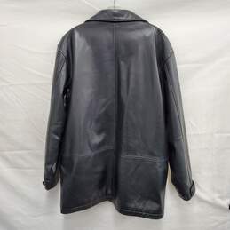 Timberland Weather Gear MEN's Black Genuine Leather Button Jacket Size M alternative image