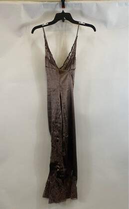 Anthropologie Women's Brown Lace/Satin Slip Dress- XSP alternative image