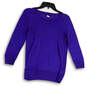 Womens Purple Long Sleeve Crew Neck Tight Knit Pullover Sweater Size XS image number 1