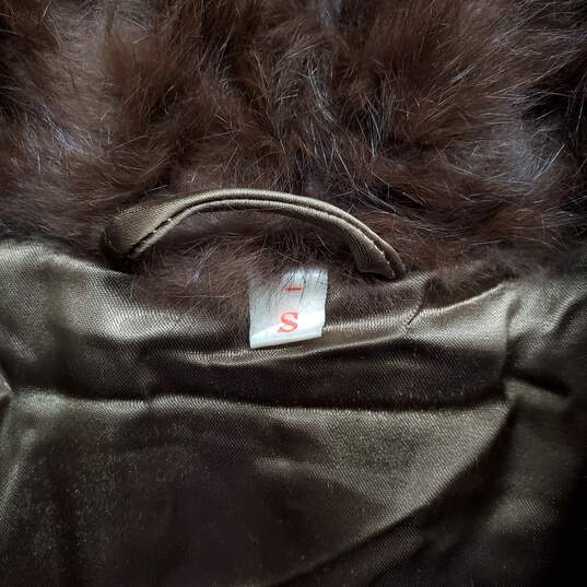 Vintage Natural Authentic Genuine Rabbit Fur Brown Coat image number 3