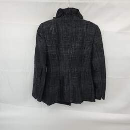 Giorgio Armani Women's Black Wool Blend Ruffle Front Jacket Size 40 alternative image