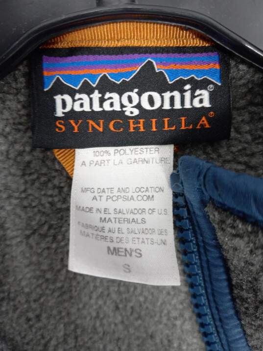 Patagonia Men's Synchilla Gray Fleece Full Zip Vest Size S image number 3