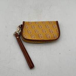 Dooney & Bourke Womens Yellow Brown Monogram Wristlet Wallet alternative image