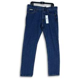 NWT Calvin Klein Womens Blue Denim Dark Wash Slim Fit Skinny Jeans Size 32X32