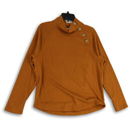 Womens Brown Turtleneck Long Sleeve Pullover Sweater Size Medium