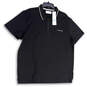 NWT Mens Black Short Sleeve Collared Quarter Zip Polo Shirt Size X-Large image number 1