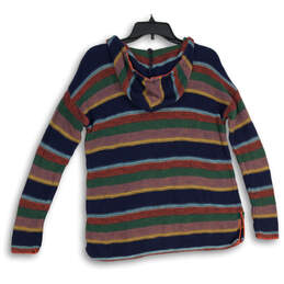 Womens Multicolor Striped Long Sleeve Kangaroo Pocket Pullover Hoodie Sz S alternative image