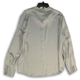 NWT New York & Company Womens Gray Spread Collar Button-Up Shirt Size XL alternative image