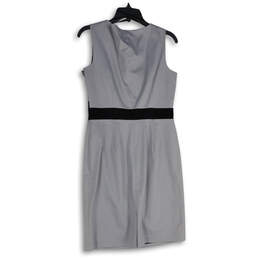 NWT Womens Black Gray Sleeveless Knee Length Front Zip Sheath Dress Size 8 alternative image