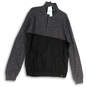 NWT Mens Black Gray Mock Neck Long Sleeve Tight-Knit Pullover Sweater Sz XL image number 1