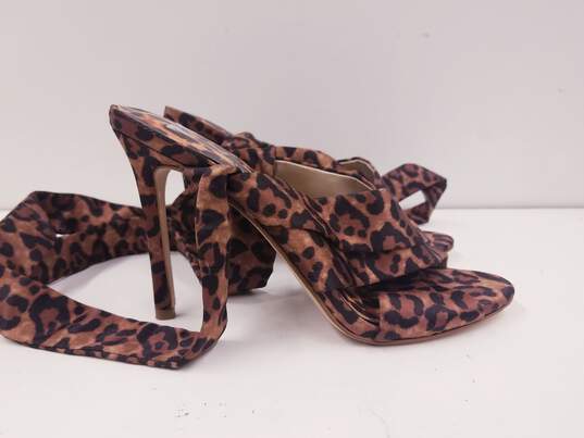 Jessica Simpson Jestella Ankle Wrap Leopard Print Sandal Pump Heels Shoes Size 6.5 M image number 2