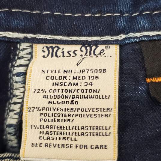 Miss Me Women Blue Detailed Jeans Sz 29 image number 3