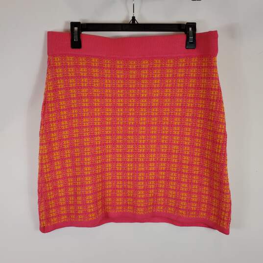 Free Assembly Women Pink Tweed Skirt SZ L NWT image number 1