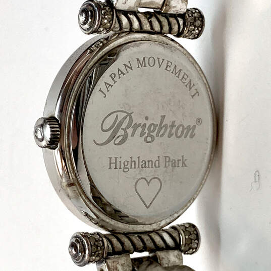Designer Brighton Highland Park Silver-Tone Stainless Steel Wristwatch image number 5