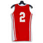 Mens Red V-Neck Dri-Fit Sleeveless Pullover Activewear Tank Size Small image number 2