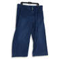 Mens Blue Denim Medium Wash Wide Leg Cropped Jeans Size 30 image number 1