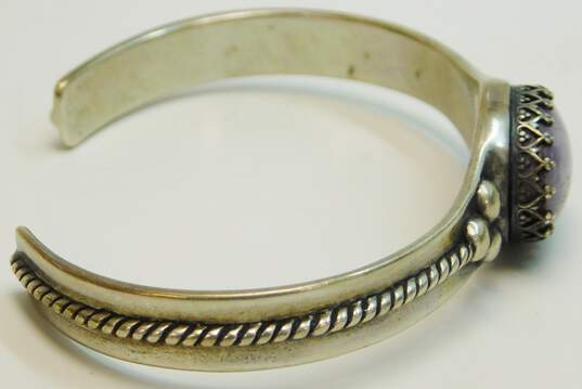 Carolyn Pollack Sterling Silver Amethyst Cuff Bracelet 24.9g image number 2