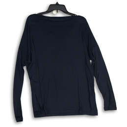 NWT Womens Navy Blue Long Sleeve Round Neck Pullover T-Shirt Size Medium alternative image