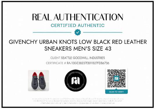 AUTHENTICATED MEN'S GIVENCHY URBAN KNOTS SNEAKERS EURO SZ 43 image number 2